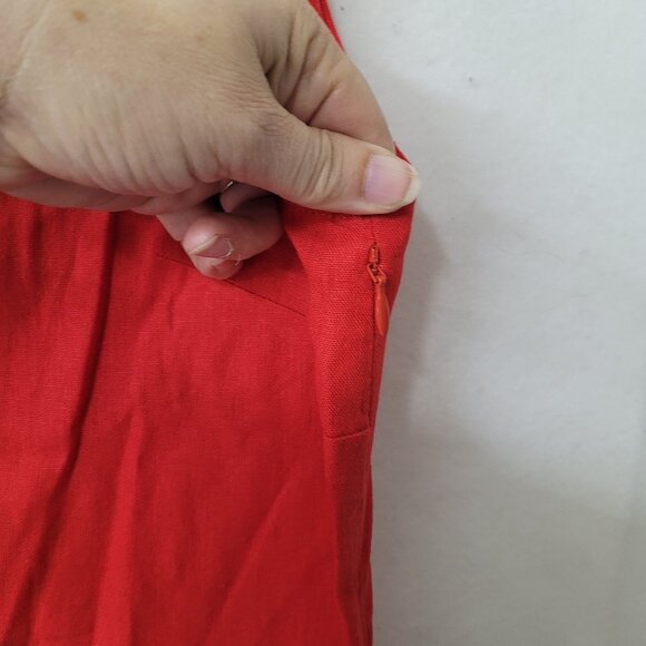 Sail to Sable Tunic Dress Womens Large‎ Red Blue Sleeveless Linen Blend Nautical - Picture 4 of 12